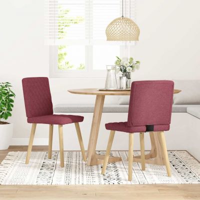 Gossi scaune de bucatarie, 2 buc., rosu vin, material textil