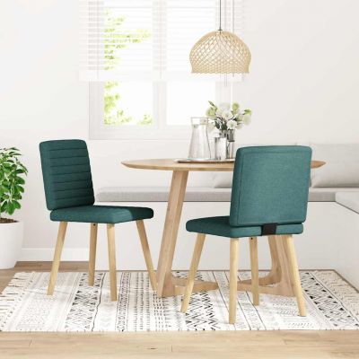 Gossi scaune de bucatarie, 2 buc., verde inchis, material textil