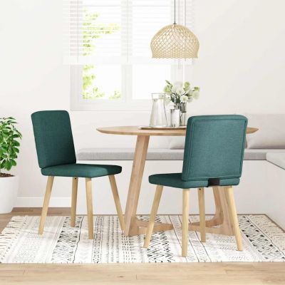 Gossi scaune de bucatarie, 2 buc., verde inchis, material textil