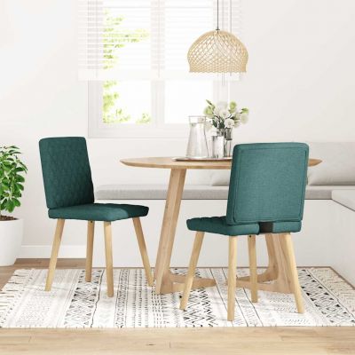 Gossi scaune de bucatarie, 2 buc., verde inchis, material textil