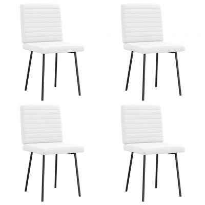 Gossi scaune de bucatarie, 4 buc., alb, piele ecologica