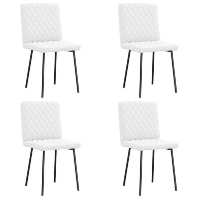 Gossi scaune de bucatarie, 4 buc., alb, piele ecologica