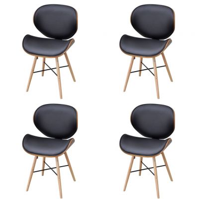 Gossi scaune de bucatarie, 4 buc, crem, lemn curbat & piele ecologica