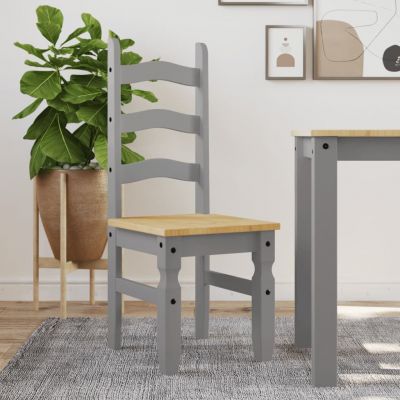 Gossi scaune de bucatarie corona 2buc. gri 42x47x107cm lemn masiv pin