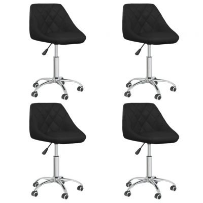 Gossi scaune de bucatarie pivotante, 4 buc., negru, piele ecologica