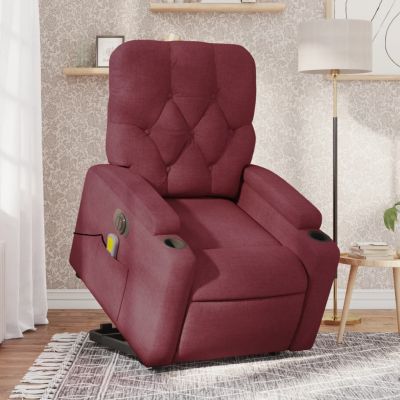 Gossi fotoliu de masaj electric rabatabil cu ridicare rosu vin textil