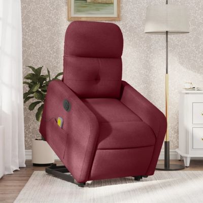 Gossi fotoliu de masaj electric rabatabil cu ridicare rosu vin textil