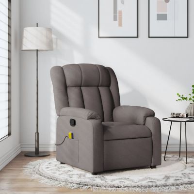 Gossi fotoliu de masaj rabatabil, gri taupe, material textil