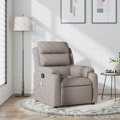 Gossi fotoliu de masaj rabatabil, gri taupe, material textil