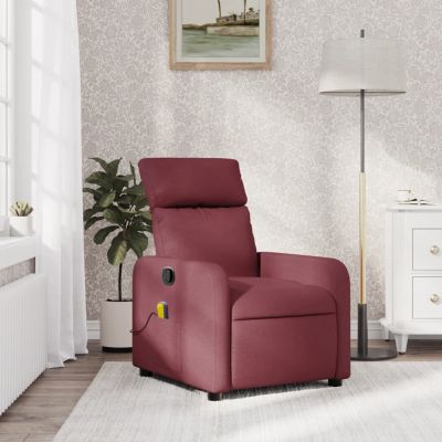 Gossi fotoliu de masaj rabatabil, rosu vin, material textil Gossi fotoliu de masaj rabatabil, rosu vin, material textil