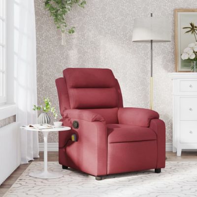 Gossi fotoliu de masaj rabatabil, rosu vin, material textil