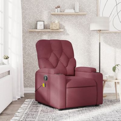 Gossi fotoliu de masaj rabatabil, rosu vin, material textil