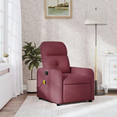Gossi fotoliu de masaj rabatabil, rosu vin, material textil