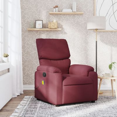 Gossi fotoliu de masaj rabatabil, rosu vin, material textil