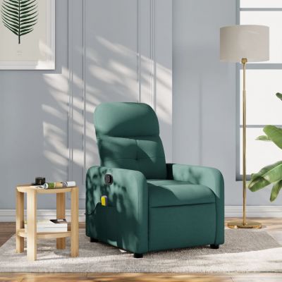 Gossi fotoliu de masaj rabatabil, verde inchis, material textil