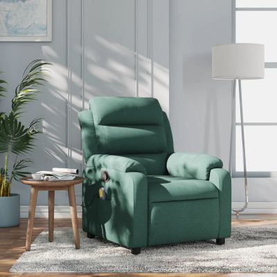 Gossi fotoliu de masaj rabatabil, verde inchis, material textil
