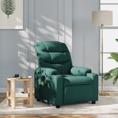 Gossi fotoliu de masaj rabatabil, verde inchis, material textil