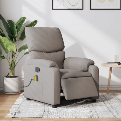Gossi fotoliu electric de masaj rabatabil, gri taupe, textil