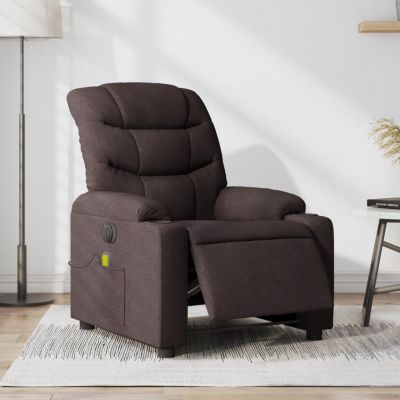 Gossi fotoliu electric de masaj rabatabil, maro inchis, textil