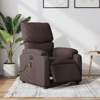 Gossi fotoliu electric de masaj rabatabil, maro inchis, textil