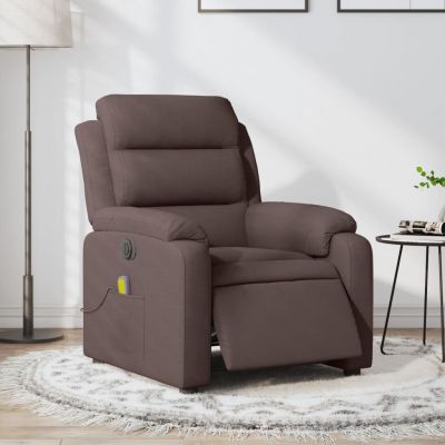 Gossi fotoliu electric de masaj rabatabil, maro inchis, textil