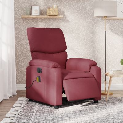 Gossi fotoliu electric de masaj rabatabil, rosu vin, textil