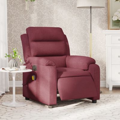 Gossi fotoliu electric de masaj rabatabil, rosu vin, textil