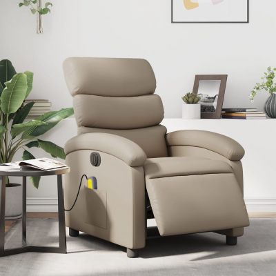 Gossi fotoliu electric masaj rabatabil, cappuccino, piele ecologica