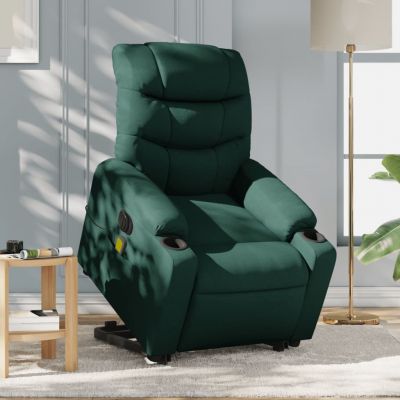 Gossi fotoliu electric masaj rabatabil / ridicare verde inchis textil