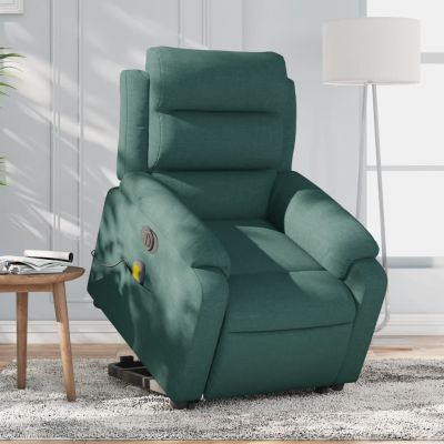 Gossi fotoliu electric masaj rabatabil / ridicare verde inchis textil
