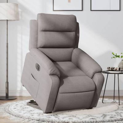 Gossi fotoliu electric rabatabil cu ridicare, gri taupe, textil