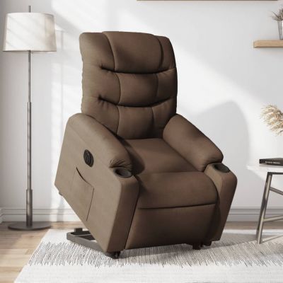Gossi fotoliu electric rabatabil cu ridicare, maro, textil