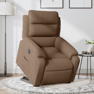 Gossi fotoliu electric rabatabil cu ridicare, maro, textil
