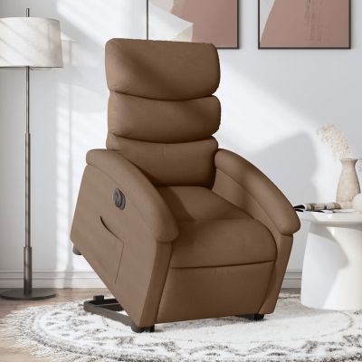 Gossi fotoliu electric rabatabil cu ridicare, maro, textil