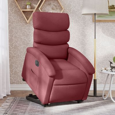 Gossi fotoliu electric rabatabil cu ridicare, rosu vin, textil