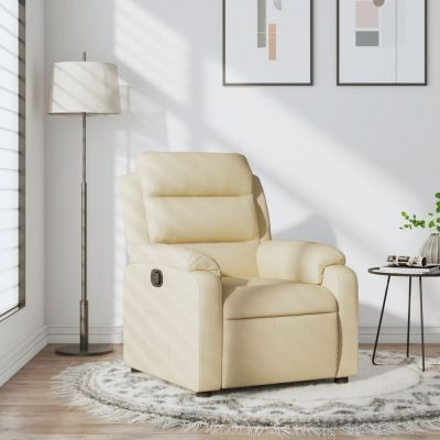 Gossi fotoliu rabatabil, crem, material textil