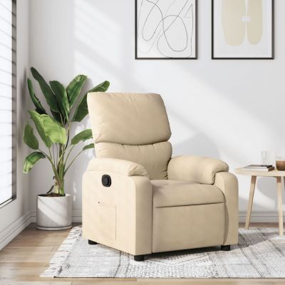 Gossi fotoliu rabatabil, crem, material textil