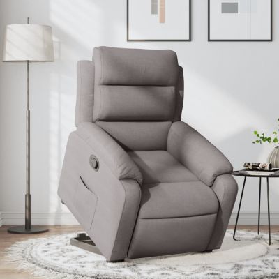 Gossi fotoliu rabatabil cu ridicare pe verticala, gri taupe, textil