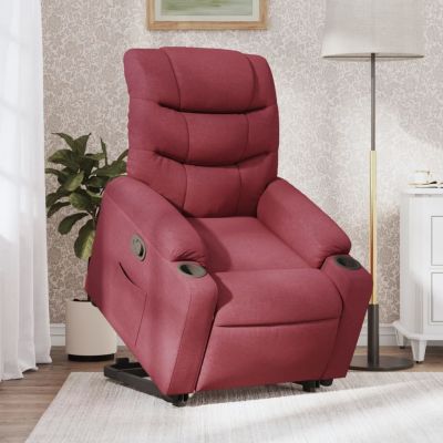 Gossi fotoliu rabatabil cu ridicare, rosu vin, material textil