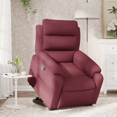 Gossi fotoliu rabatabil cu ridicare, rosu vin, material textil