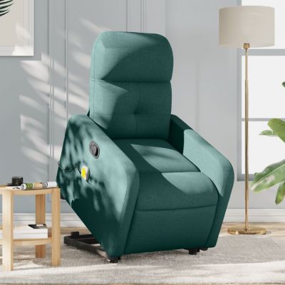 Gossi fotoliu rabatabil de masaj, cu ridicare, verde inchis, textil