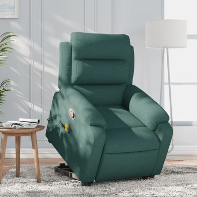 Gossi fotoliu rabatabil de masaj, cu ridicare, verde inchis, textil