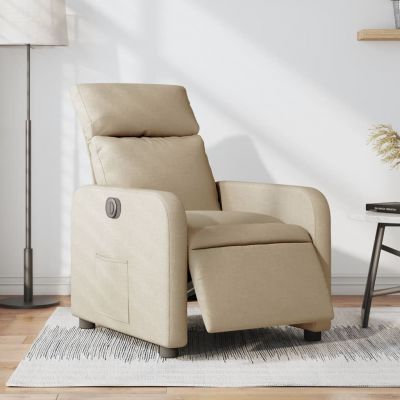 Gossi fotoliu rabatabil electric, crem, material textil