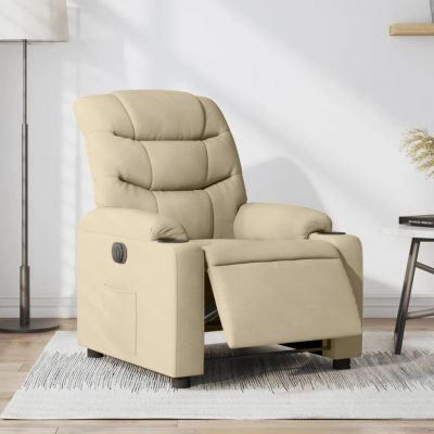 Gossi fotoliu rabatabil electric, crem, material textil