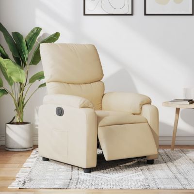 Gossi fotoliu rabatabil electric, crem, material textil