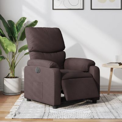 Gossi fotoliu rabatabil electric, maro inchis, material textil