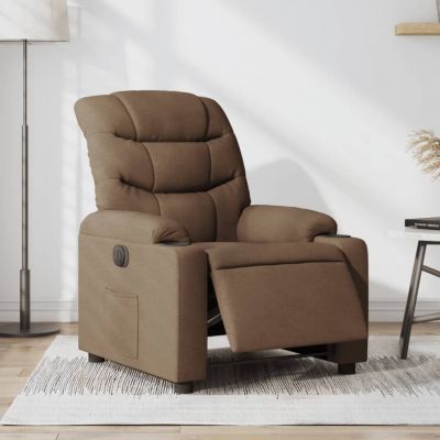 Gossi fotoliu rabatabil electric, maro, material textil