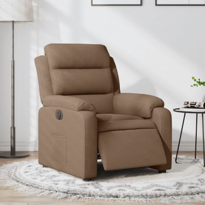 Gossi fotoliu rabatabil electric, maro, material textil