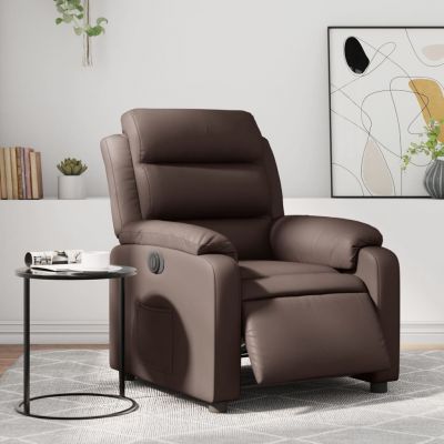 Gossi fotoliu rabatabil electric, maro, piele ecologica