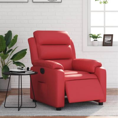 Gossi fotoliu rabatabil electric, rosu, piele ecologica